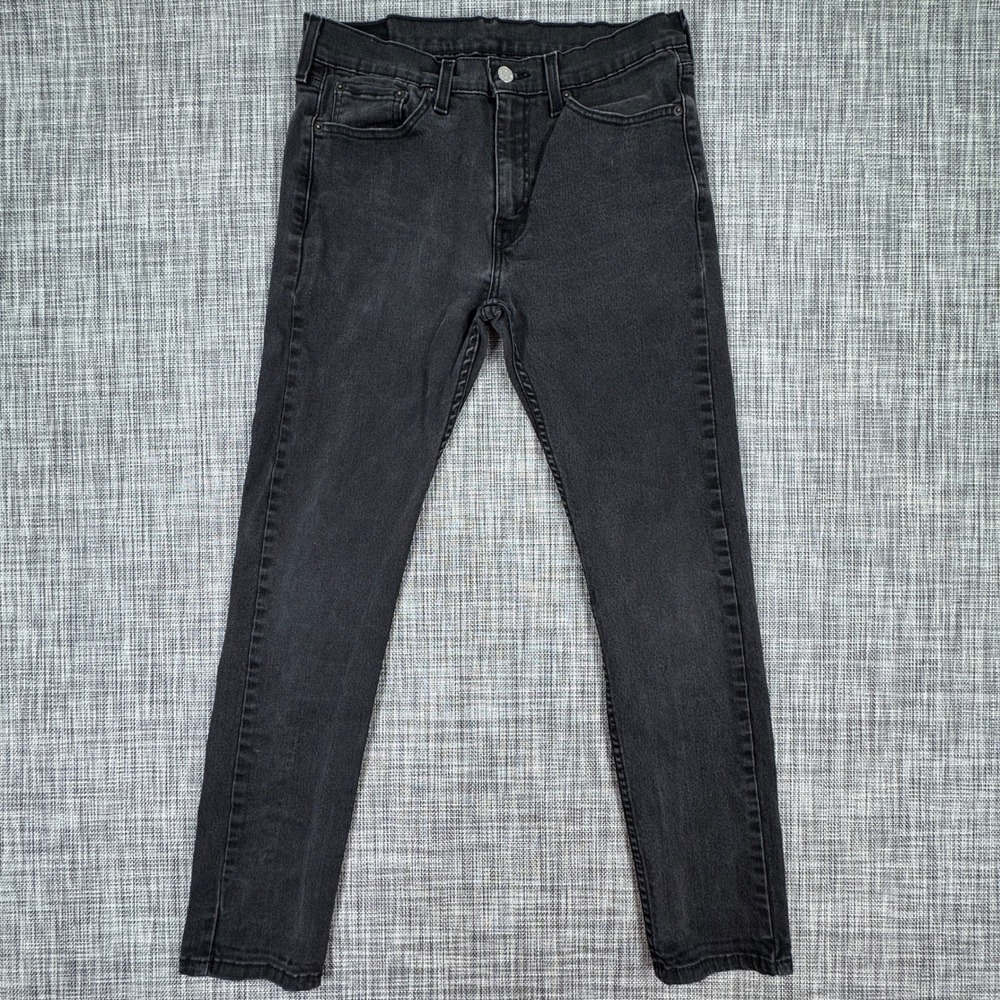 Levis 510 Jeans Mens 32x30 Skinny Fit Black Stretch Denim Five Pocket Zip Fly